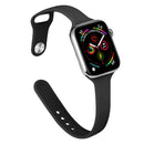 Slimming Silicone Watch Band For Apple Watch Series 8&7 41mm / SE 2&6&SE&5&4 40mm / 3&2&1 38mm(Black)