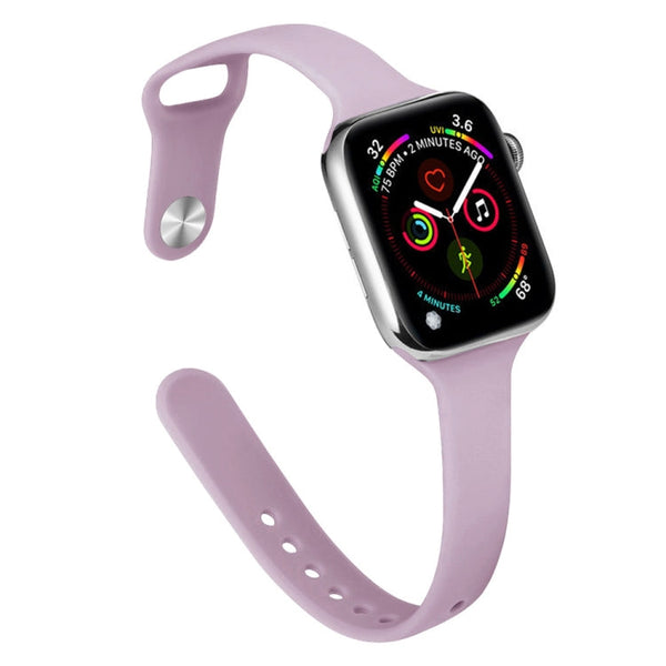 Slimming Silicone Watch Band For Apple Watch Series 8&7 41mm / SE 2&6&SE&5&4 40mm / 3&2&1 38mm(Light Purple)