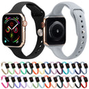 Slimming Silicone Watch Band For Apple Watch Series 8&7 41mm / SE 2&6&SE&5&4 40mm / 3&2&1 38mm(Starlight)
