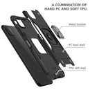 For Samsung Galaxy A22 5G Magnetic Armor Shockproof TPU + PC Phone Case with Metal Ring Holder(Black)