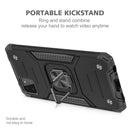 For Samsung Galaxy A22 5G Magnetic Armor Shockproof TPU + PC Phone Case with Metal Ring Holder(Black)