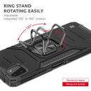 For Samsung Galaxy A22 5G Magnetic Armor Shockproof TPU + PC Phone Case with Metal Ring Holder(Black)
