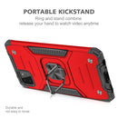 For Samsung Galaxy A22 5G Magnetic Armor Shockproof TPU + PC Phone Case with Metal Ring Holder(Red)