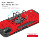 For Samsung Galaxy A22 5G Magnetic Armor Shockproof TPU + PC Phone Case with Metal Ring Holder(Red)