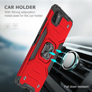 For Samsung Galaxy A22 5G Magnetic Armor Shockproof TPU + PC Phone Case with Metal Ring Holder(Red)