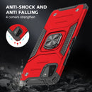 For Samsung Galaxy A22 5G Magnetic Armor Shockproof TPU + PC Phone Case with Metal Ring Holder(Red)