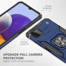 For Samsung Galaxy A22 5G Magnetic Armor Shockproof TPU + PC Phone Case with Metal Ring Holder(Blue)