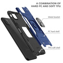 For Samsung Galaxy A22 5G Magnetic Armor Shockproof TPU + PC Phone Case with Metal Ring Holder(Blue)