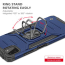 For Samsung Galaxy A22 5G Magnetic Armor Shockproof TPU + PC Phone Case with Metal Ring Holder(Blue)