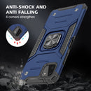 For Samsung Galaxy A22 5G Magnetic Armor Shockproof TPU + PC Phone Case with Metal Ring Holder(Blue)