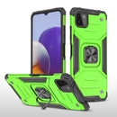 For Samsung Galaxy A22 5G Magnetic Armor Shockproof TPU + PC Phone Case with Metal Ring Holder(Green)