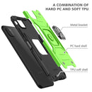 For Samsung Galaxy A22 5G Magnetic Armor Shockproof TPU + PC Phone Case with Metal Ring Holder(Green)