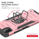 For Samsung Galaxy A22 5G Magnetic Armor Shockproof TPU + PC Phone Case with Metal Ring Holder(Rose Gold)