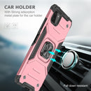 For Samsung Galaxy A22 5G Magnetic Armor Shockproof TPU + PC Phone Case with Metal Ring Holder(Rose Gold)