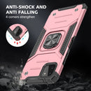For Samsung Galaxy A22 5G Magnetic Armor Shockproof TPU + PC Phone Case with Metal Ring Holder(Rose Gold)