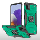For Samsung Galaxy A22 5G Magnetic Armor Shockproof TPU + PC Phone Case with Metal Ring Holder(Dark Green)