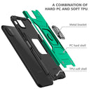 For Samsung Galaxy A22 5G Magnetic Armor Shockproof TPU + PC Phone Case with Metal Ring Holder(Dark Green)