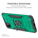 For Samsung Galaxy A22 5G Magnetic Armor Shockproof TPU + PC Phone Case with Metal Ring Holder(Dark Green)