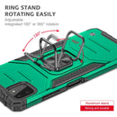 For Samsung Galaxy A22 5G Magnetic Armor Shockproof TPU + PC Phone Case with Metal Ring Holder(Dark Green)