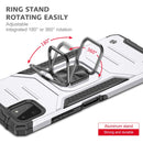 For Samsung Galaxy A22 5G Magnetic Armor Shockproof TPU + PC Phone Case with Metal Ring Holder(Silver)