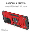 For Samsung Galaxy S21 FE 5G Magnetic Armor Shockproof TPU + PC Phone Case with Metal Ring Holder(Red)