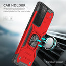 For Samsung Galaxy S21 FE 5G Magnetic Armor Shockproof TPU + PC Phone Case with Metal Ring Holder(Red)
