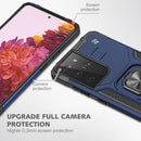For Samsung Galaxy S21 FE 5G Magnetic Armor Shockproof TPU + PC Phone Case with Metal Ring Holder(Blue)