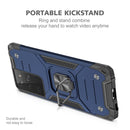 For Samsung Galaxy S21 FE 5G Magnetic Armor Shockproof TPU + PC Phone Case with Metal Ring Holder(Blue)