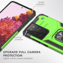 For Samsung Galaxy S21 FE 5G Magnetic Armor Shockproof TPU + PC Phone Case with Metal Ring Holder(Green)