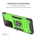 For Samsung Galaxy S21 FE 5G Magnetic Armor Shockproof TPU + PC Phone Case with Metal Ring Holder(Green)