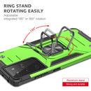 For Samsung Galaxy S21 FE 5G Magnetic Armor Shockproof TPU + PC Phone Case with Metal Ring Holder(Green)