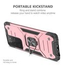 For Samsung Galaxy S21 FE 5G Magnetic Armor Shockproof TPU + PC Phone Case with Metal Ring Holder(Rose Gold)