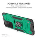 For Samsung Galaxy S21 FE 5G Magnetic Armor Shockproof TPU + PC Phone Case with Metal Ring Holder(Dark Green)