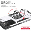 For Samsung Galaxy S21 FE 5G Magnetic Armor Shockproof TPU + PC Phone Case with Metal Ring Holder(Silver)