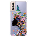 For Samsung Galaxy S22 5G Painted Pattern High Transparent TPU Phone Protective Case(Flower Girl)