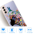 For Samsung Galaxy S22 5G Painted Pattern High Transparent TPU Phone Protective Case(Flower Girl)