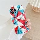 TPU Shockproof Phone Case For iPhone 12(Abstract Red Blue)
