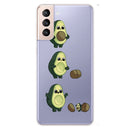 For Samsung Galaxy S22 5G Coloured Drawing Pattern Highly Transparent TPU Phone Protective Case(Avocado)