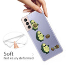 For Samsung Galaxy S22 5G Coloured Drawing Pattern Highly Transparent TPU Phone Protective Case(Avocado)