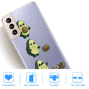 For Samsung Galaxy S22 5G Coloured Drawing Pattern Highly Transparent TPU Phone Protective Case(Avocado)