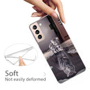 For Samsung Galaxy S22 5G Coloured Drawing Pattern Highly Transparent TPU Phone Protective Case(Cat Tiger)