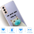 For Samsung Galaxy S22 5G Coloured Drawing Pattern Highly Transparent TPU Phone Protective Case(Mask Cat)