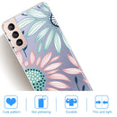 For Samsung Galaxy S22 5G Coloured Drawing Pattern Highly Transparent TPU Phone Protective Case(Flower)