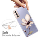 For Samsung Galaxy S22 5G Coloured Drawing Pattern Highly Transparent TPU Phone Protective Case(Lotus)