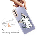For Samsung Galaxy S22 5G Coloured Drawing Pattern Highly Transparent TPU Phone Protective Case(Cat)