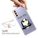 For Samsung Galaxy S22+ 5G Coloured Drawing Pattern Highly Transparent TPU Phone Protective Case(Penguin)