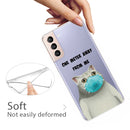 For Samsung Galaxy S22+ 5G Coloured Drawing Pattern Highly Transparent TPU Phone Protective Case(Mask Cat)