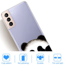 For Samsung Galaxy S22+ 5G Coloured Drawing Pattern Highly Transparent TPU Phone Protective Case(Panda)