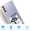 For Samsung Galaxy S22+ 5G Coloured Drawing Pattern Highly Transparent TPU Phone Protective Case(Pinch Dog)