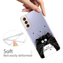 For Samsung Galaxy S22+ 5G Coloured Drawing Pattern Highly Transparent TPU Phone Protective Case(Black White Rat)